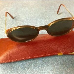 Authentic Cartier 53 18 135 Double C Decor Logo Tips SP Sunglasses Oval Vintage